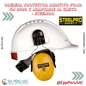 OREJERA PROTECTOR AUDITIVO FONO CM 3000 C ADAPTABLE AL CASCO - STEELPRO